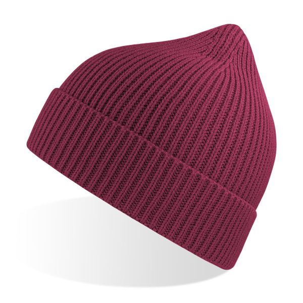 Burgundy Ribbed Knit Beanie